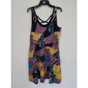 Nightmare Before Christmas Reversible Sally Jack Skellington Skater Dress L #22